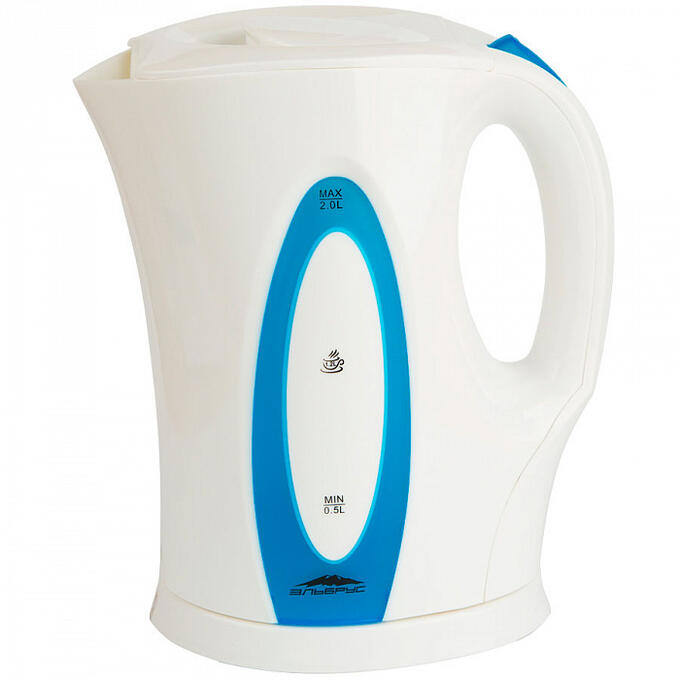 Чайник электрический 2200 Вт, 2 л ЭЛЬБРУС-4 белый с синим