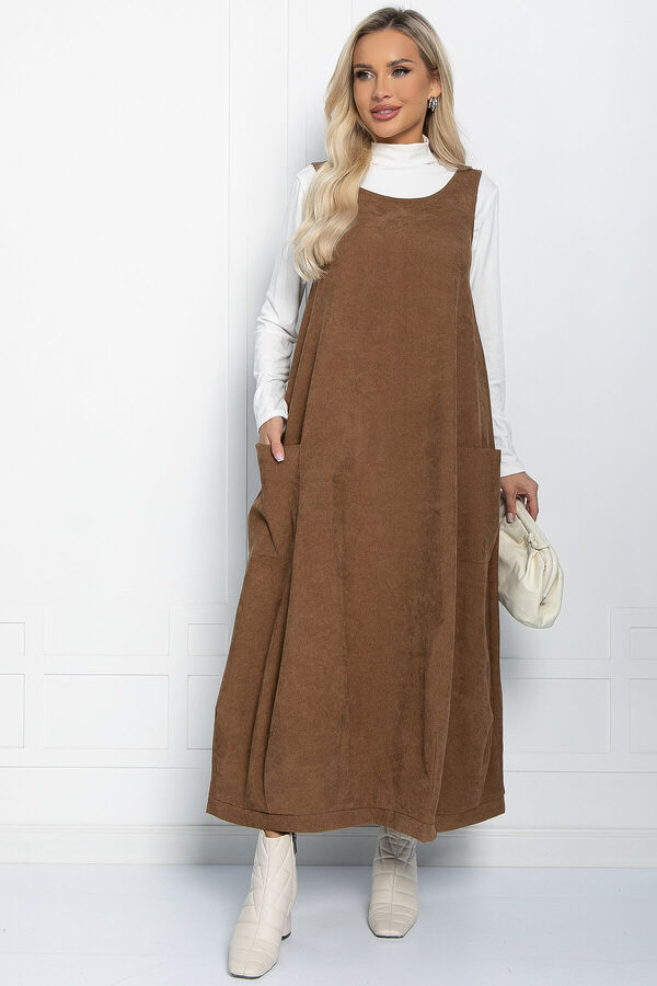 LT Collection Сарафан В стиле бохо (коричневый) П10628