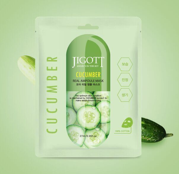 JIGOTT увлажняющая тканевая маска с гиалуроновой кислотой Real Ampoule Mask Hyaluronic Acid 27мл