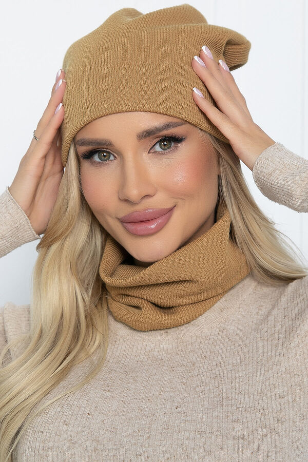LT Collection Комплект шапка и снуд (горчичный) ШС30