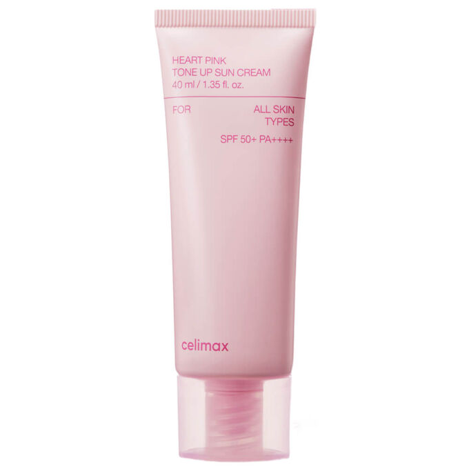 Celimax Выравнивающий солнцезащитный крем для сияния кожи Heart Pink Tone Up Sun Cream SPF50+ PA++++