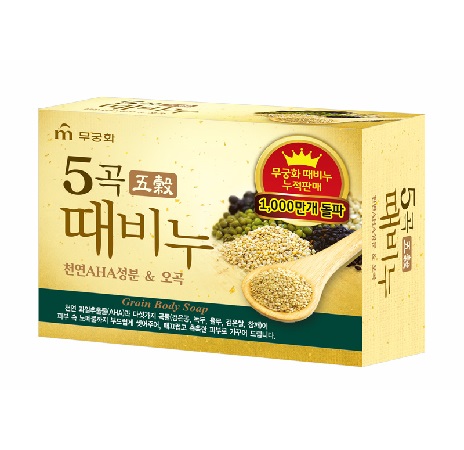 MUKUNGHWA Отшелушивающее и питающее мыло для тела с 5 злаками Grain Body Soap 90г 24