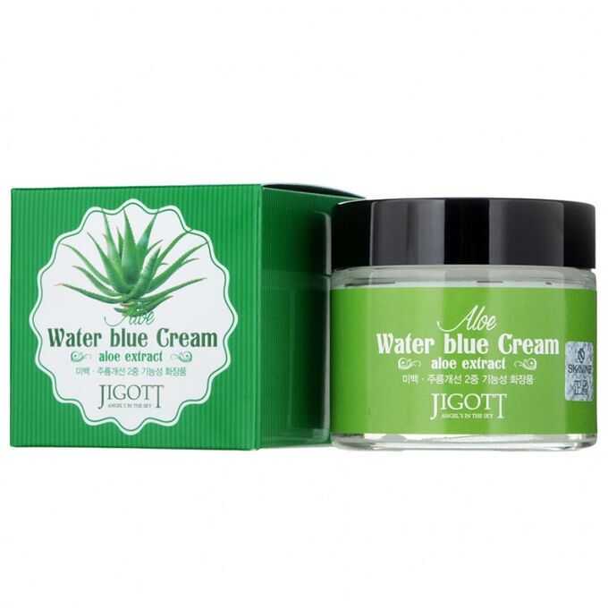 JIGOTT Крем успокаивающий с экстрактом алоэ - Aloe water blue cream, 70мл