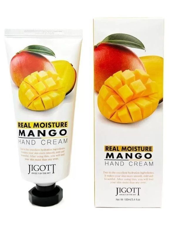 JIGOTT Крем для рук с экстрактом манго - Real moisture mango hand cream, 100гр