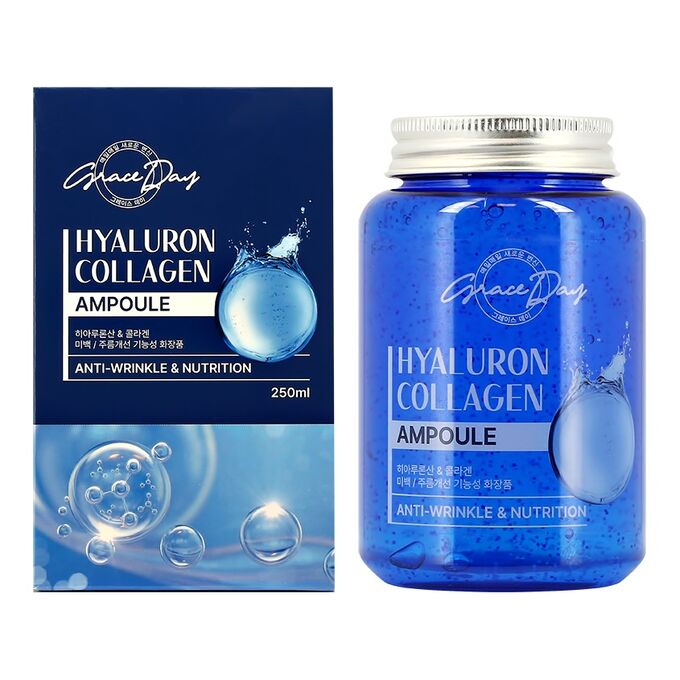 Grace Day GRACEDAY Сыворотка для лица с Коллагеном и Гиалуроновой Кислотой Hyaluronic Acid &amp; Collagen All In One Ampoul, Ю. Корея, 250 г