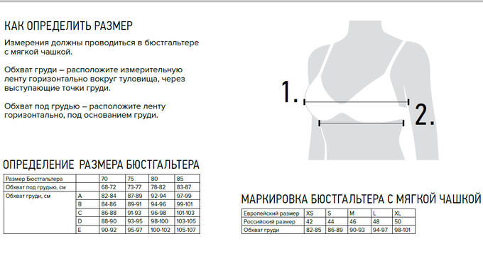 Размеры на лифчиках