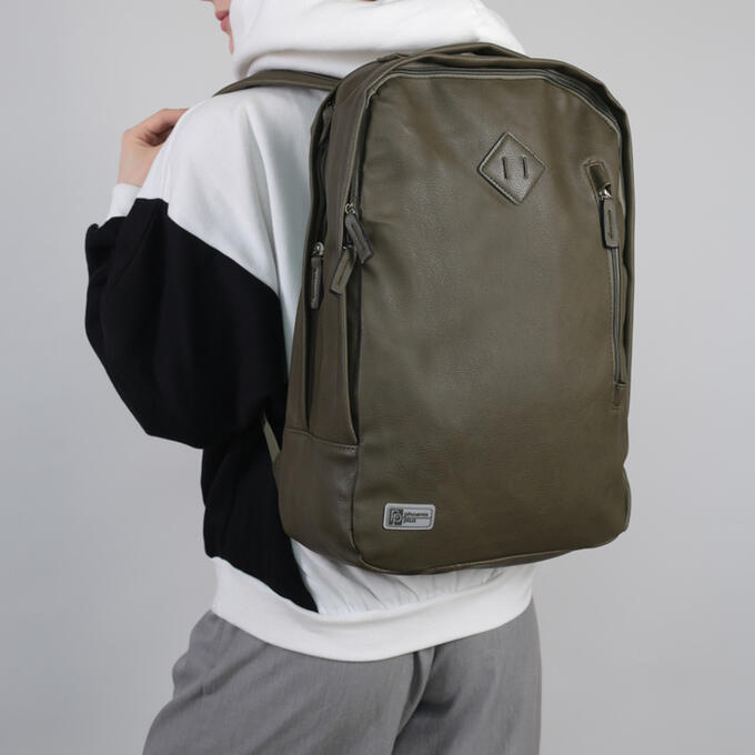 Рюкзак молодёжный, 2 отдела на молниях, наружный карман, цвет хаки