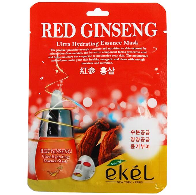 Ekel Тканевая маска для лица RED GINSENG (красный женьшень)