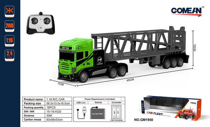 Велосипеды и игрушки Грузовой автомобиль на р/у OBL818082 GM1950 (1/18)