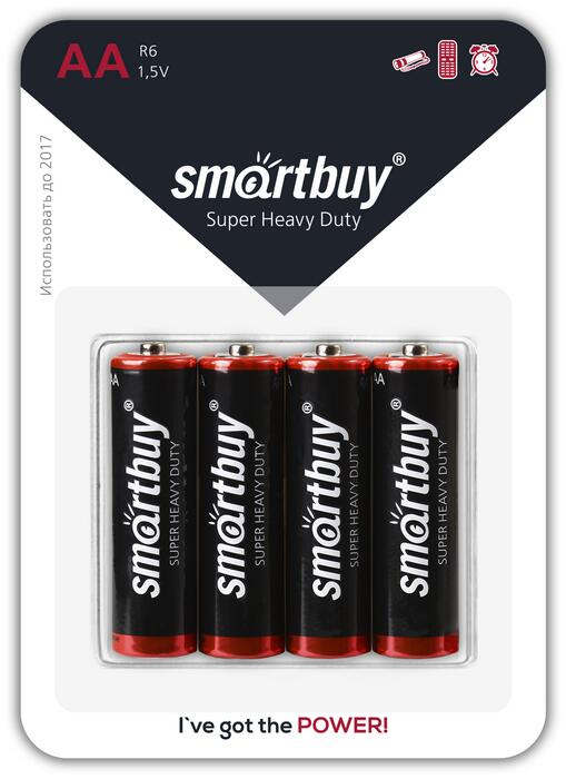 Батарейка солевая Smartbuy R6/4B (48/960)  (SBBZ-2A04B)