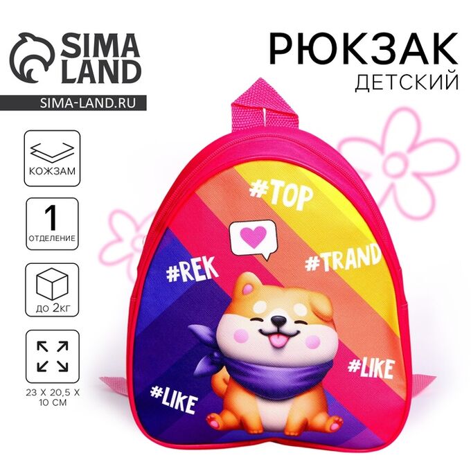NAZAMOK KIDS Рюкзак детский для девочки Trend Dog, 22х25х3 см