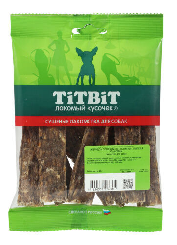 Titbit Желудок говяжий (пластинки) 50гр П/П  26304 26304