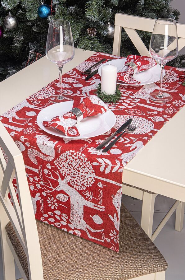 Happy Fox Home Дорожка на стол из рогожки 145x45