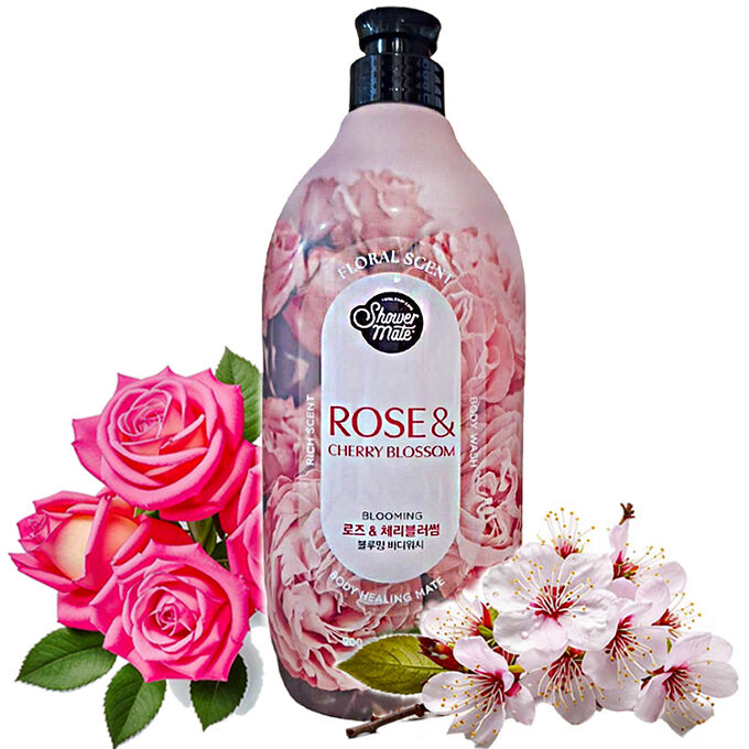 Kerasys Гель парфюмированный для душа с ароматом французской розы Shower Mate Pink Flower 900 г