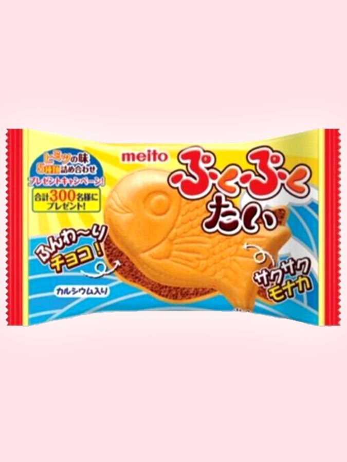 Вафельное печенье со вкусом молочный шоколад Тайяки &quot;Рыбка&quot; Meito 16 гр Японские сладости