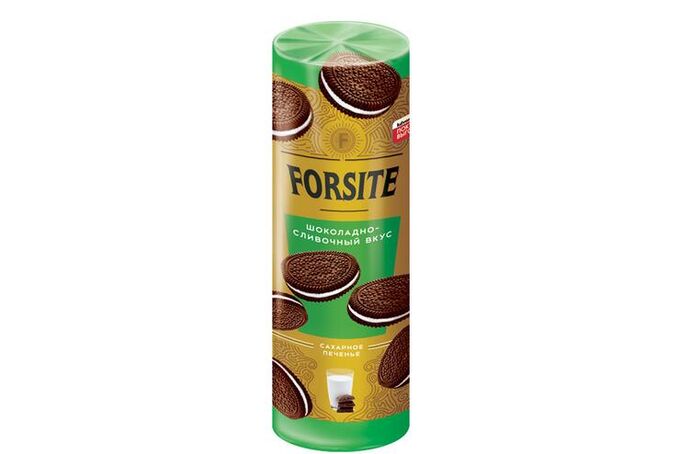 Яшкино «Forsite», печенье-сэндвич с шоколадно-сливочным вкусом, 220 г