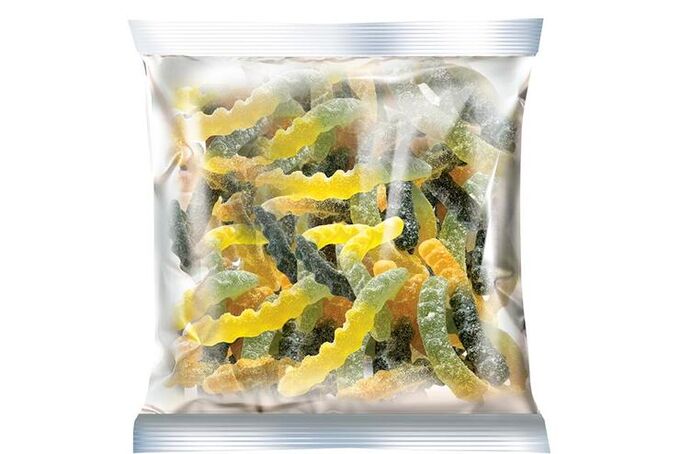 Яшкино «KrutFrut», мармелад жевательный, со вкусами киви, персик, черная смородина, лимон. (упаковка 0,5 кг)