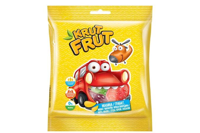 Яшкино «KrutFrut», мармелад жевательный  в форме машинок, 70 г