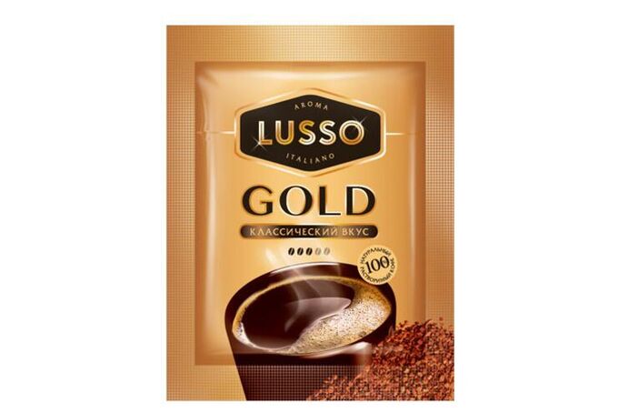 Яшкино «LUSSO», кофе Gold, растворимый, 2 г (упаковка 80 шт)
