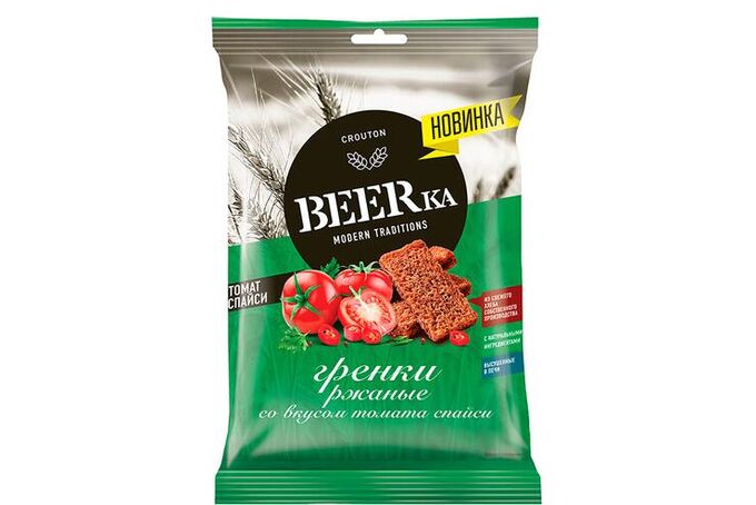 Яшкино «Beerka», гренки со вкусом томата спайси, 60 г