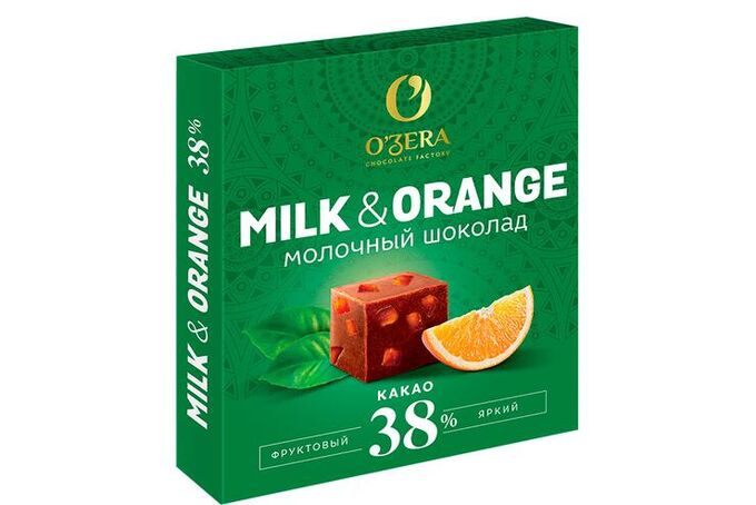 Яшкино «O&#039;Zera», шоколад молочный Milk &amp; Orange, 90 г