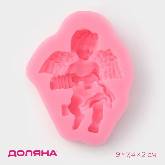 FoodVibes Молд для заливки Доляна «Ангел с гармошкой», силикон, 9x7,4x2 см, розовый