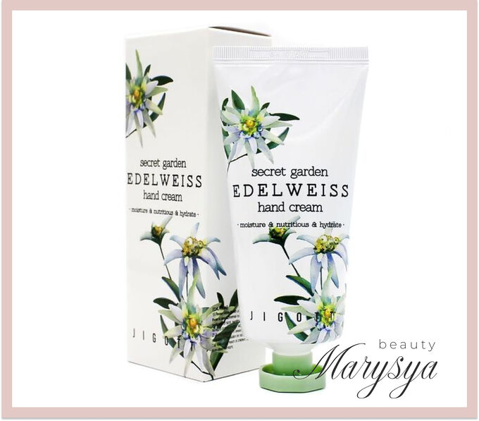 Jigott Крем для рук с экстрактом эдельвейса Hand Cream Edelweiss Secret Garden, 100 мл