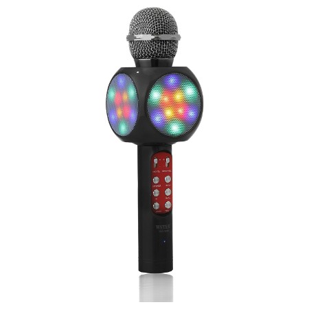 Беспроводной караоке микрофон с цветомузыкой WS1816 Черный
