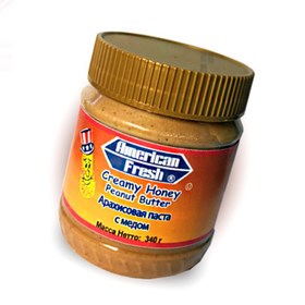 Паста арахисовая Американ Фреш медовая - American Fresh With honey 340 грамм