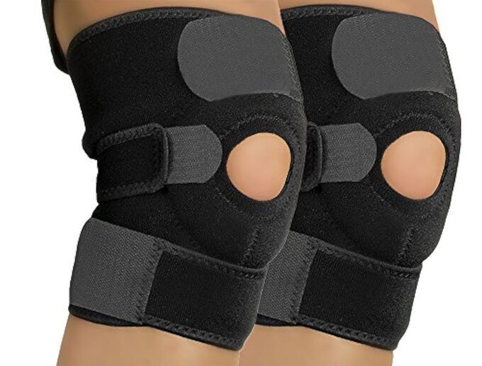 JINGBA SUPPORT Бандаж на колено наколенник (суппорт) с кольцом и вставками, 2шт