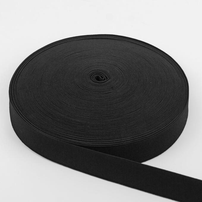 Лента эластичная, 30 мм, 25 ± 1 м, цвет чёрный