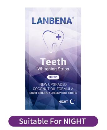 Отбеливающие полоски для ночной гигиены полости рта LANBENA
