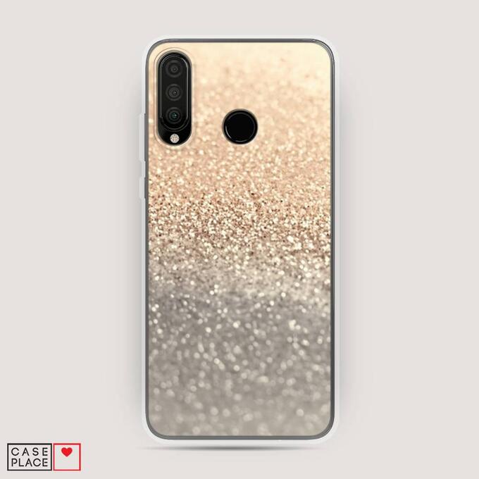 Cиликоновый чехол Песок золотой рисунок на Huawei P30 Lite