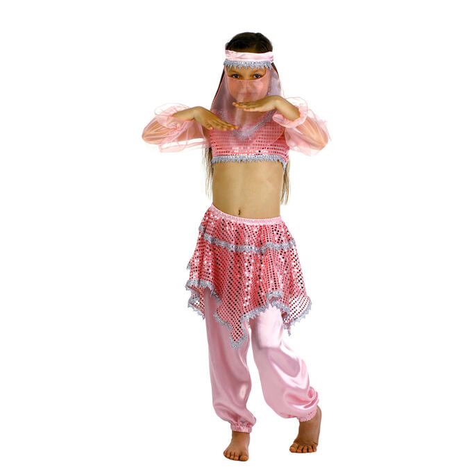 Страна карнавалия Карнавальный костюм &quot;Ясмин&quot;, повязка, топ с рукавами, штаны, цвет розовый, р-р 30, рост 110-116 см
