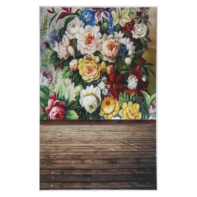 Фотофон винил &quot;Винтажные цветы&quot; стена+пол 125х80 см
