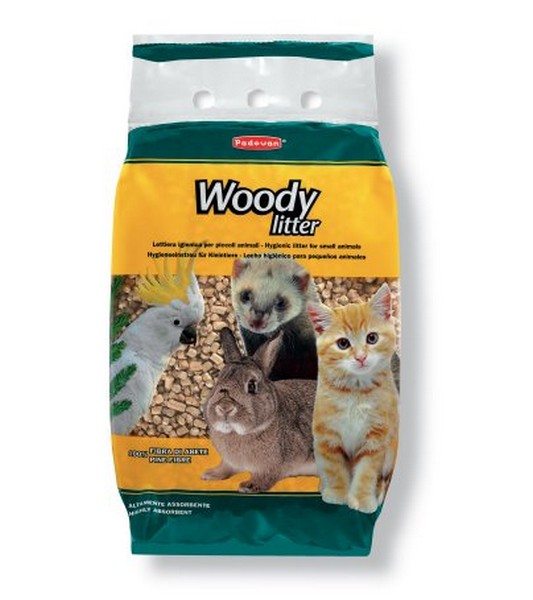 Padovan Woody Litter для кошек, птиц и мелких домашних животных наполнитель древесный без запаха 5 кг