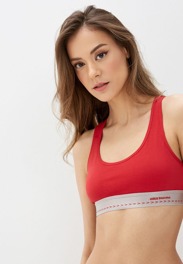Alla buone Топ спортивный женский поддерживающий Sport. Цвет: красный