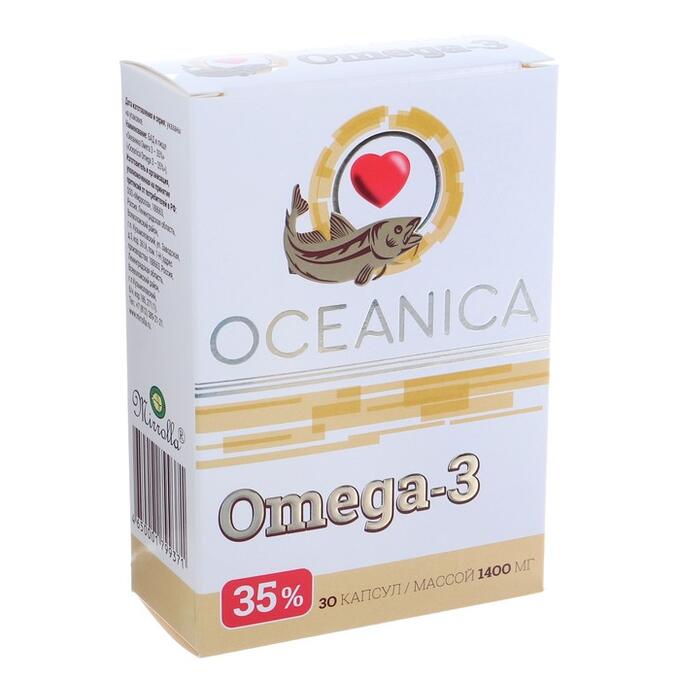 МИРРОЛЛА Пищевая добавка «Океаника Омега-3 - 35%», для сердца, 30 капсул по 1400 мг