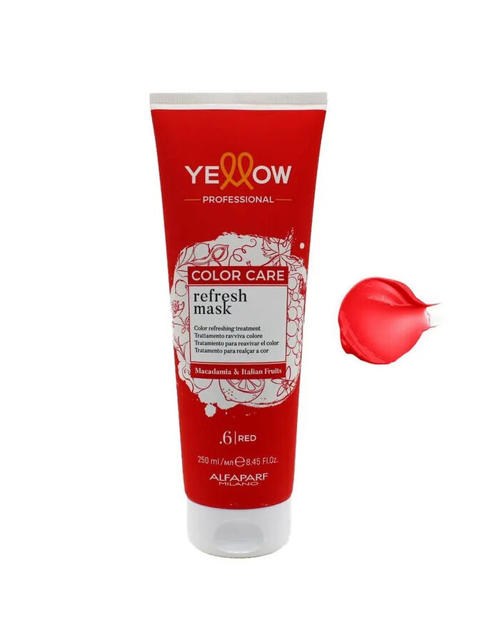 Пигментированная маска для волос тон 6 (красный) YELLOW  COLOR CARE REFRESH MASK 250 мл