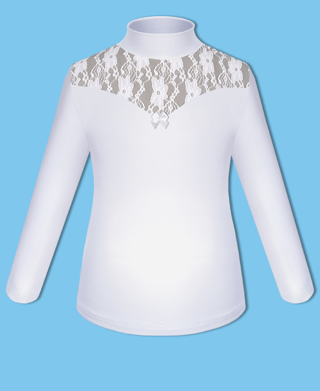 Школьная белая блузка для девочки 7044-ДШ19