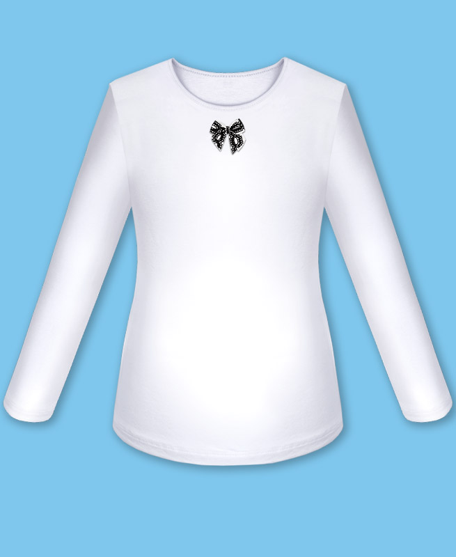 Школьная белая блузка с бантиком для девочки 802011-ДОШ91