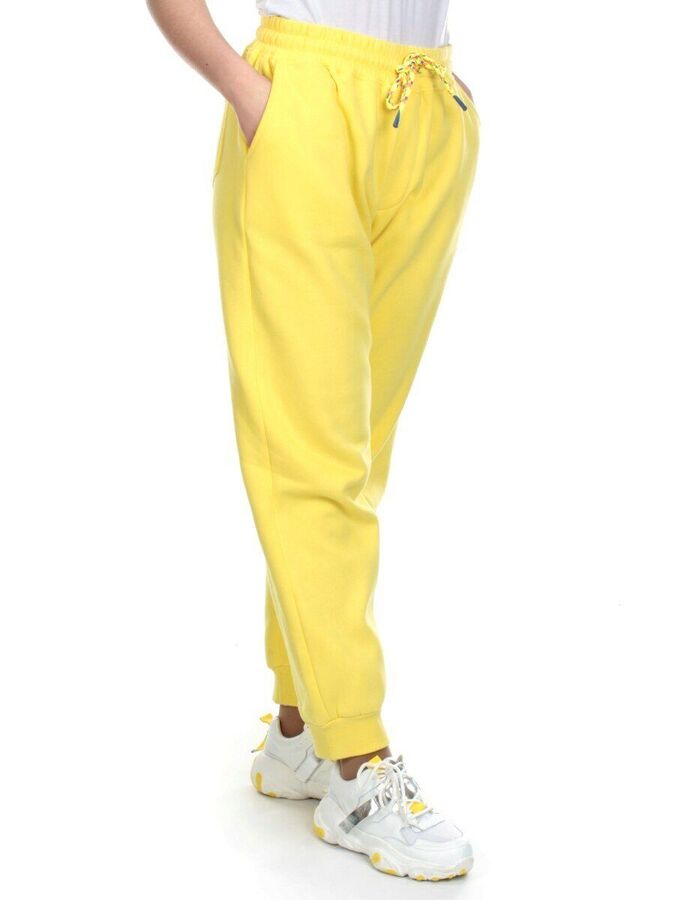 optrf.ru M047 YELLOW Брюки спортивные женские на флисе (100% хлопок) 7986