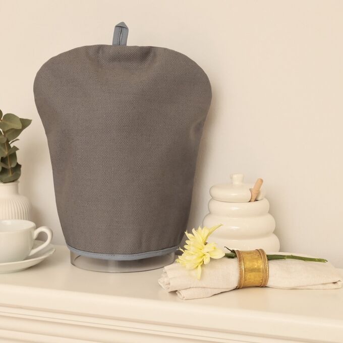 Грелка на чайник Этель Home collection grey 28*28 см, 45% лён, 55% хлопок