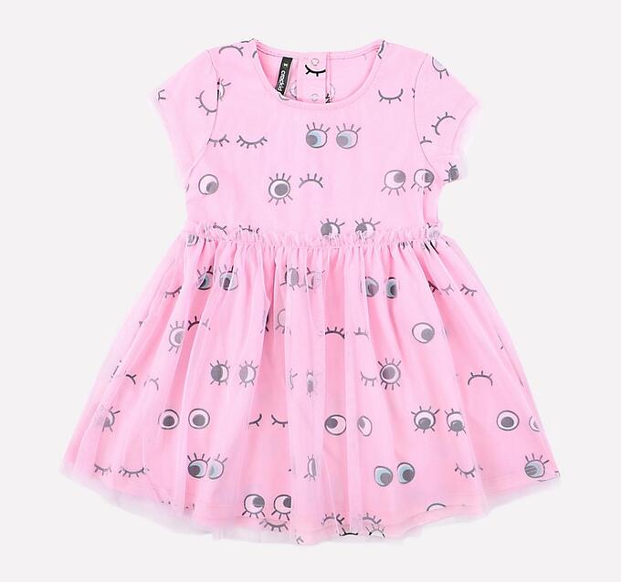 Платье для девочки Crockid КР 5501/1 глазки на розовом облаке к201