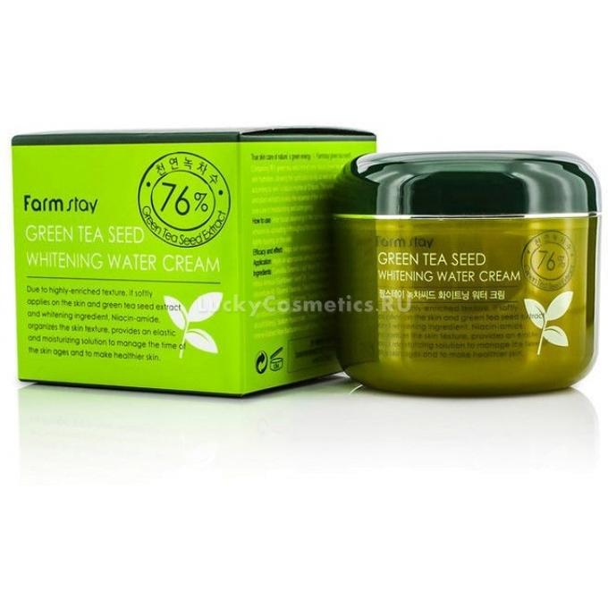 Farm Stay КR/ FarmStay Green Tea Seed Whitening Water Cream Крем для лица увлажняющий с осветляющим действием &quot;Семена Зеленого чая&quot;, 100г
