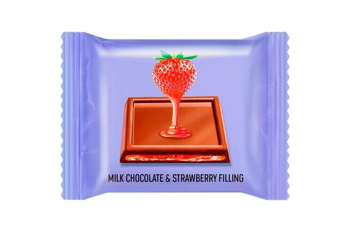 KDV «O&#039;Zera», молочный шоколад с желейной клубничной начинкой Milk &amp; Strawberry filling (коробка 1,2 кг)