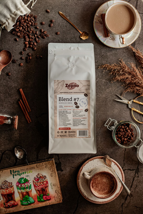Zерно Кофе в зернах &quot;Blend №7&quot; Арабика 30%/ Робуста 70%, 1 кг