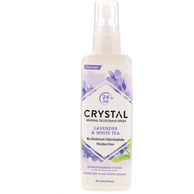 Crystal Body Deodorant, Минеральный дезодорант-спрей с лавандой и белым чаем, 118 мл (4 жидких унции)