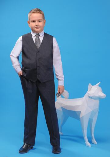 Школьные брюки для мальчика Серый.Арт.2010