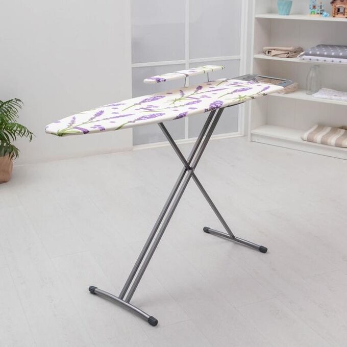 Доска гладильная Nika «Ника 3», 123x34,5 см, два положения высоты 70,85 см, цвет МИКС